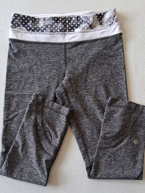 lululemon athletica Gray Leggings with Polka Dot Waistband